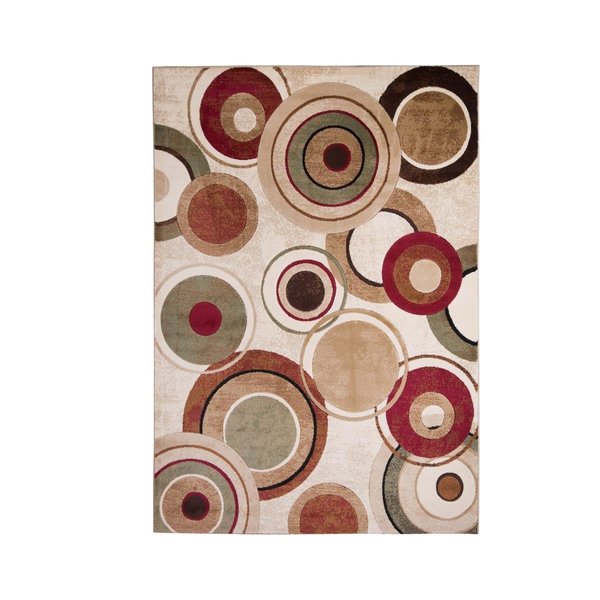 Home Dynamix Home Dynamix 769924420539 6 ft. 7 in. x 9 ft. 10 in. Tribeca Area Rug; Ivory & Multicolor 769924420539